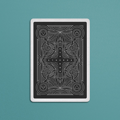 Etheros baroque detail filigree graphic design illustration linework monoline ornaments playing card typography